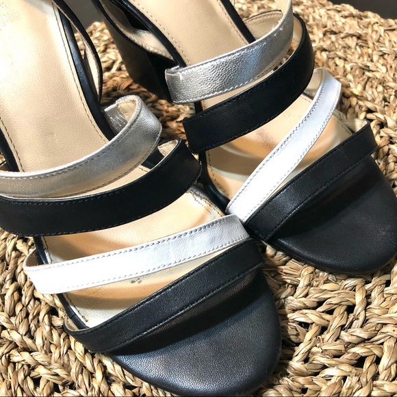 BOTKIER New York Sera Leather Sandal Heels Black Multi Sz 8.5 - Picture 7 of 12